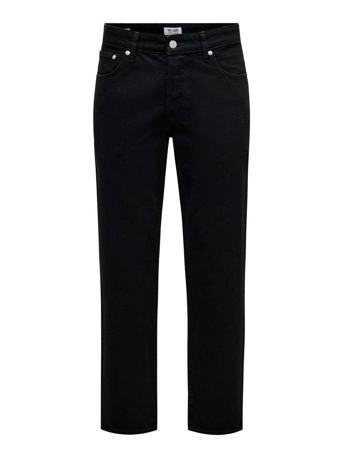 ONSEDGE Mittlere Taille Gerade geschnitten Jeans Black Denim
