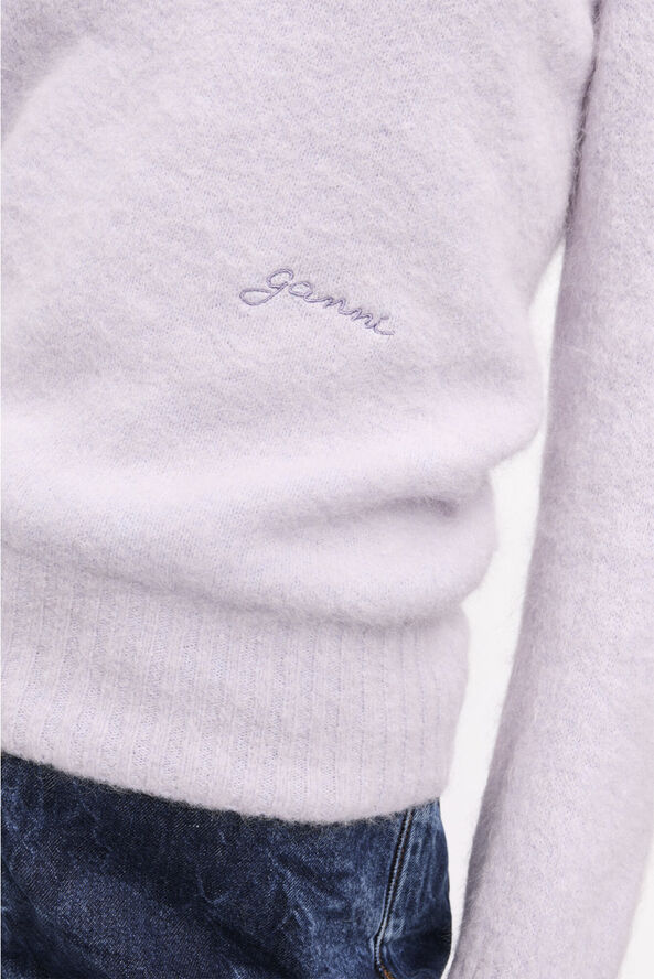 Ganni Brushed Alpaca O-neck Lavender blue