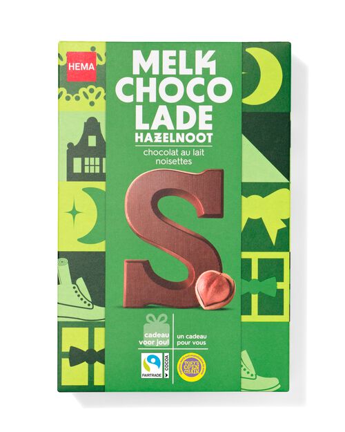 lettre S en chocolat aux noisettes 140g