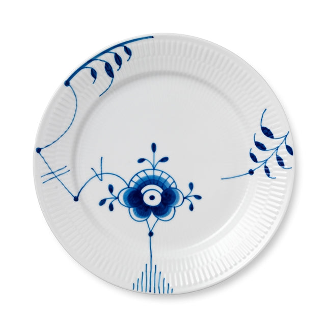 Royal Copenhagen  Blå Mega riflet tallerken, deko 6 - 27 cm.