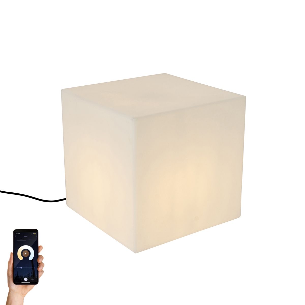 Smart buitenlamp wit 38 cm vierkant incl. LED A60 IP44 - Nura