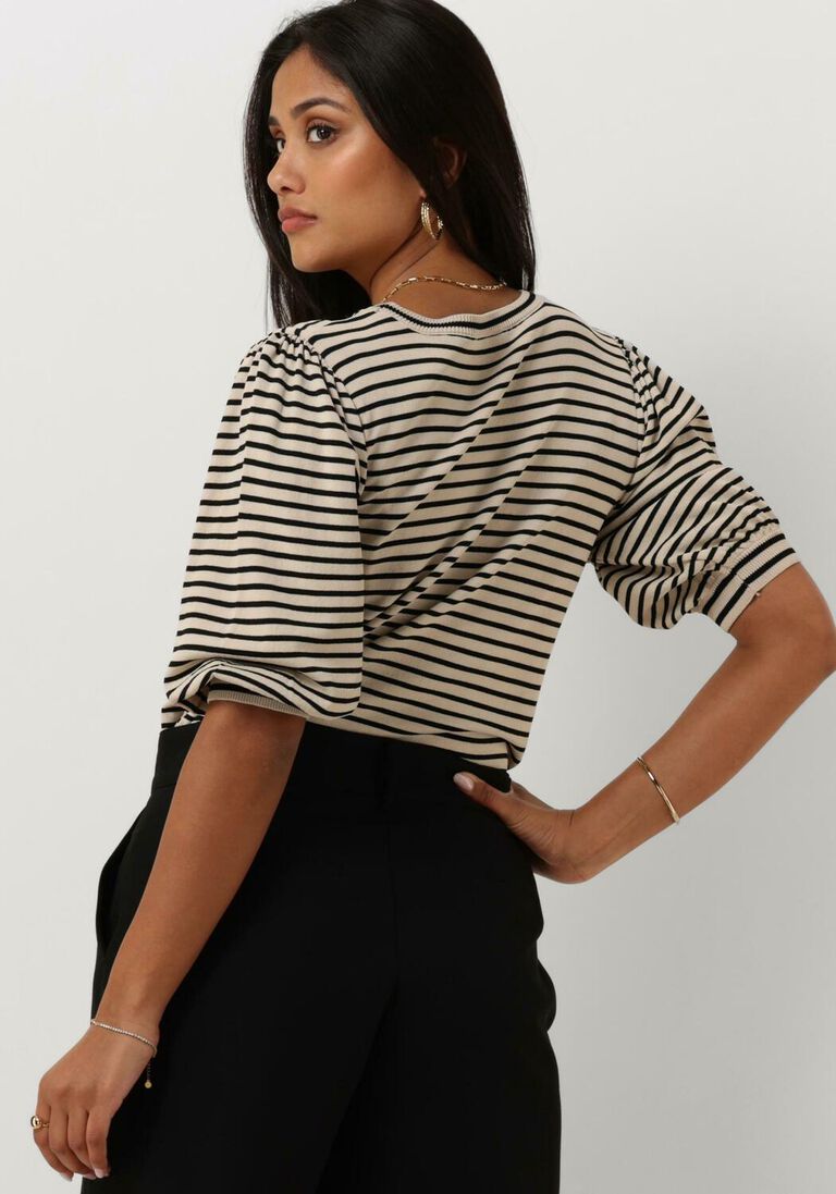 JANSEN AMSTERDAM zwarte jansen amsterdam  k136 knit top 3/4 sleeve