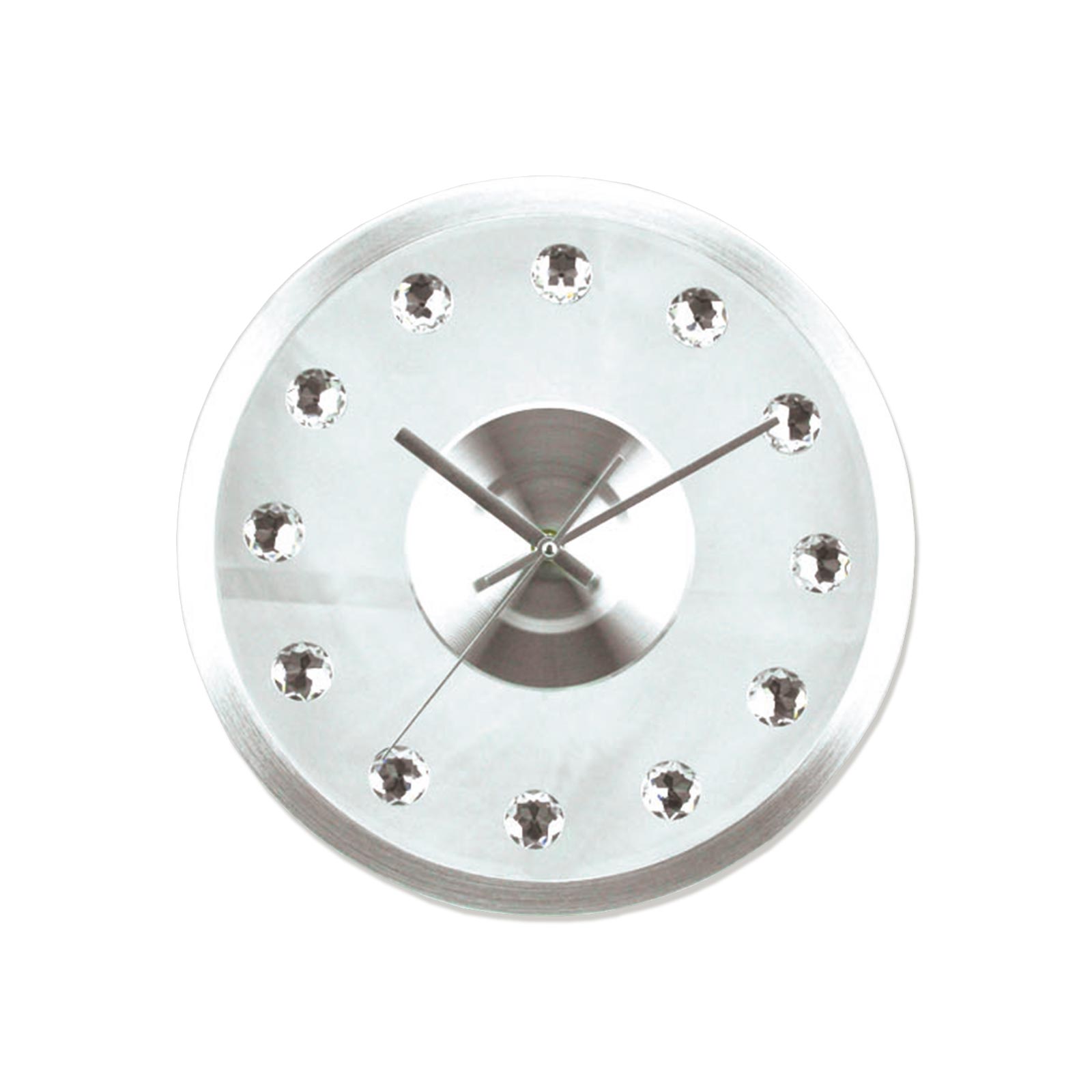 Wanduhr - silberfarben - mit Acrylsteinen
