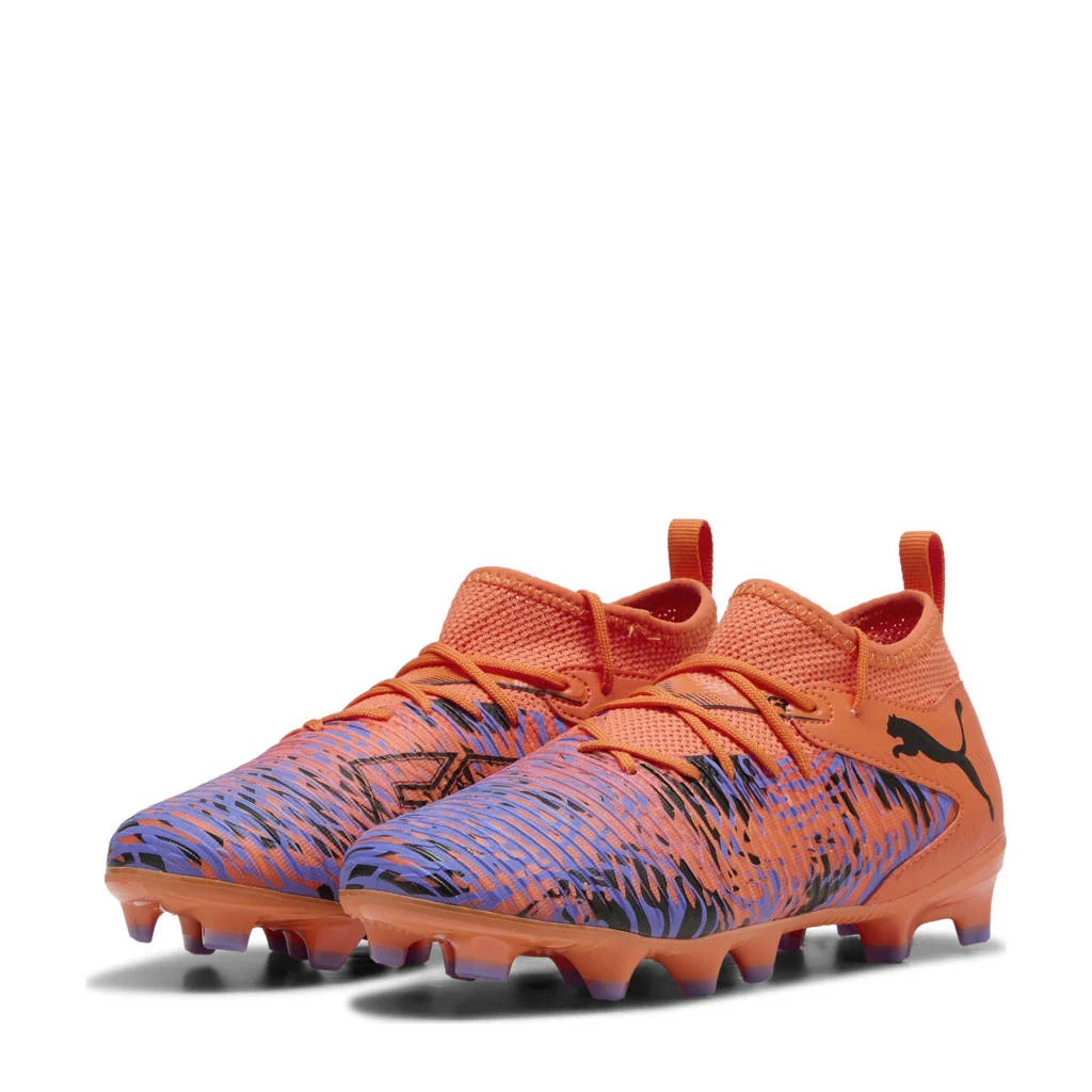 Puma Future 8 Match Creativity FG/AGjunior voetbalschoenen oranje/zwart/paars
