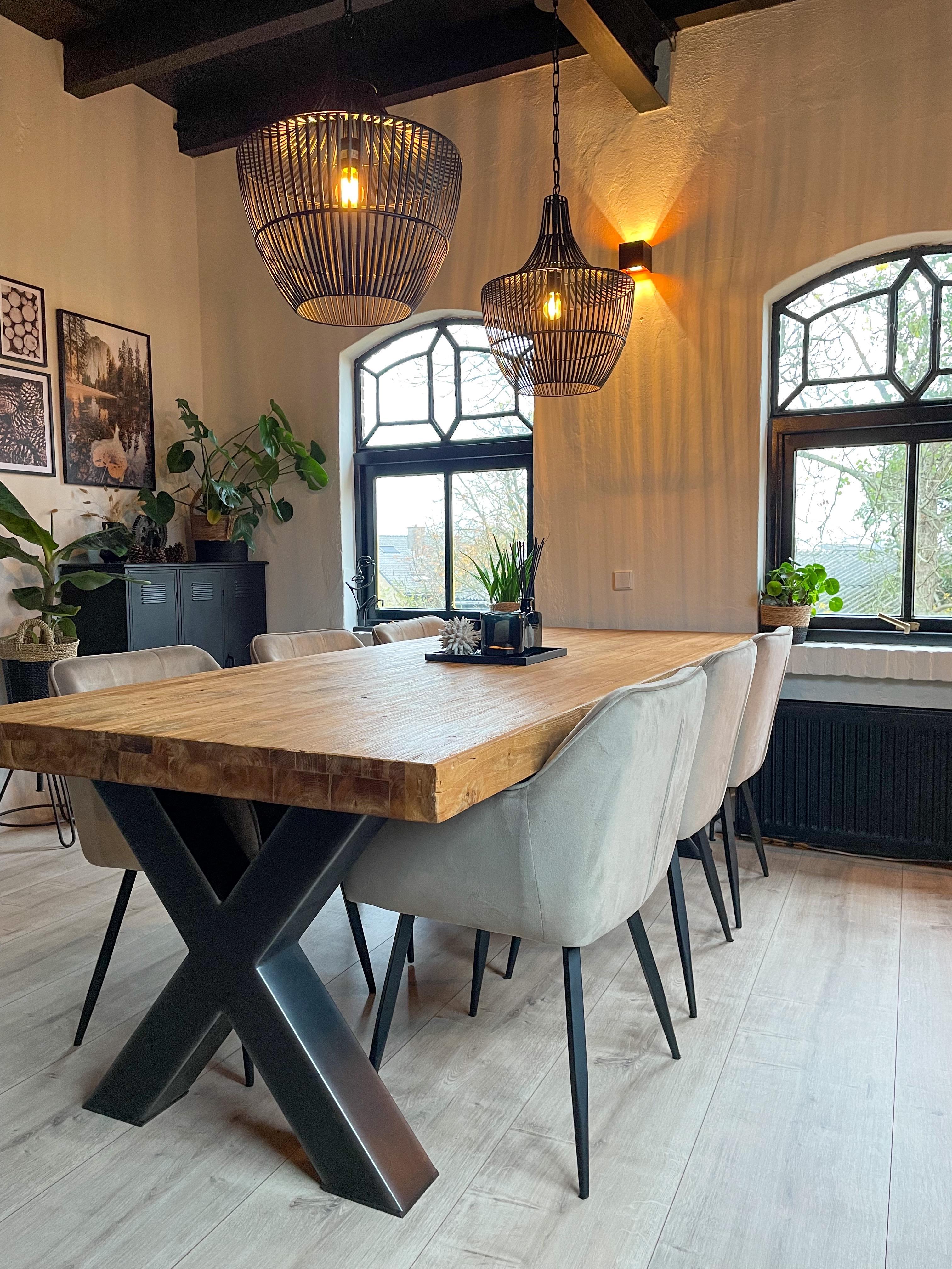 Set van 2 eetkamerstoelen JASMIN Fluweel Taupe