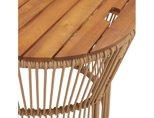 VIDAXL - Table d'appoint Tables d'appoint de jardin 2pcs dessus en bois beige poly ro...