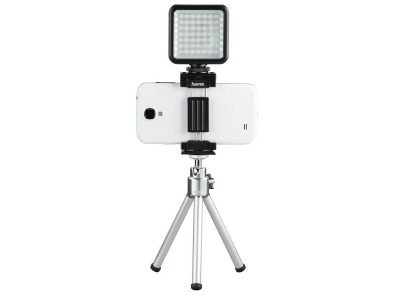 Hama Videoleuchte 49BD Kompakte, dimmbare LED-Leuchte für Smartphones und Kameras