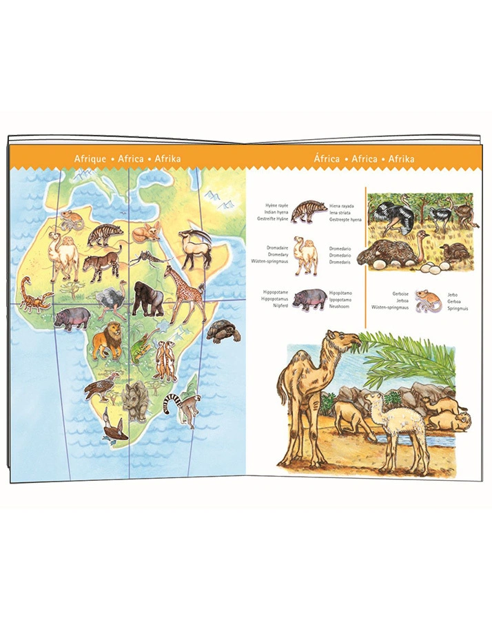 Geschichtenpuzzle WORLD'S ANIMALS mit Broschüre 100-teilig