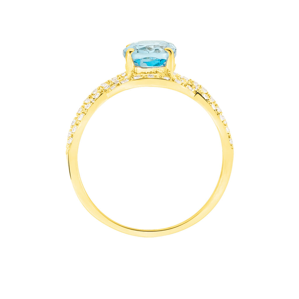 Bague Tina Or Jaune Topaze Et Oxyde De Zirconium
