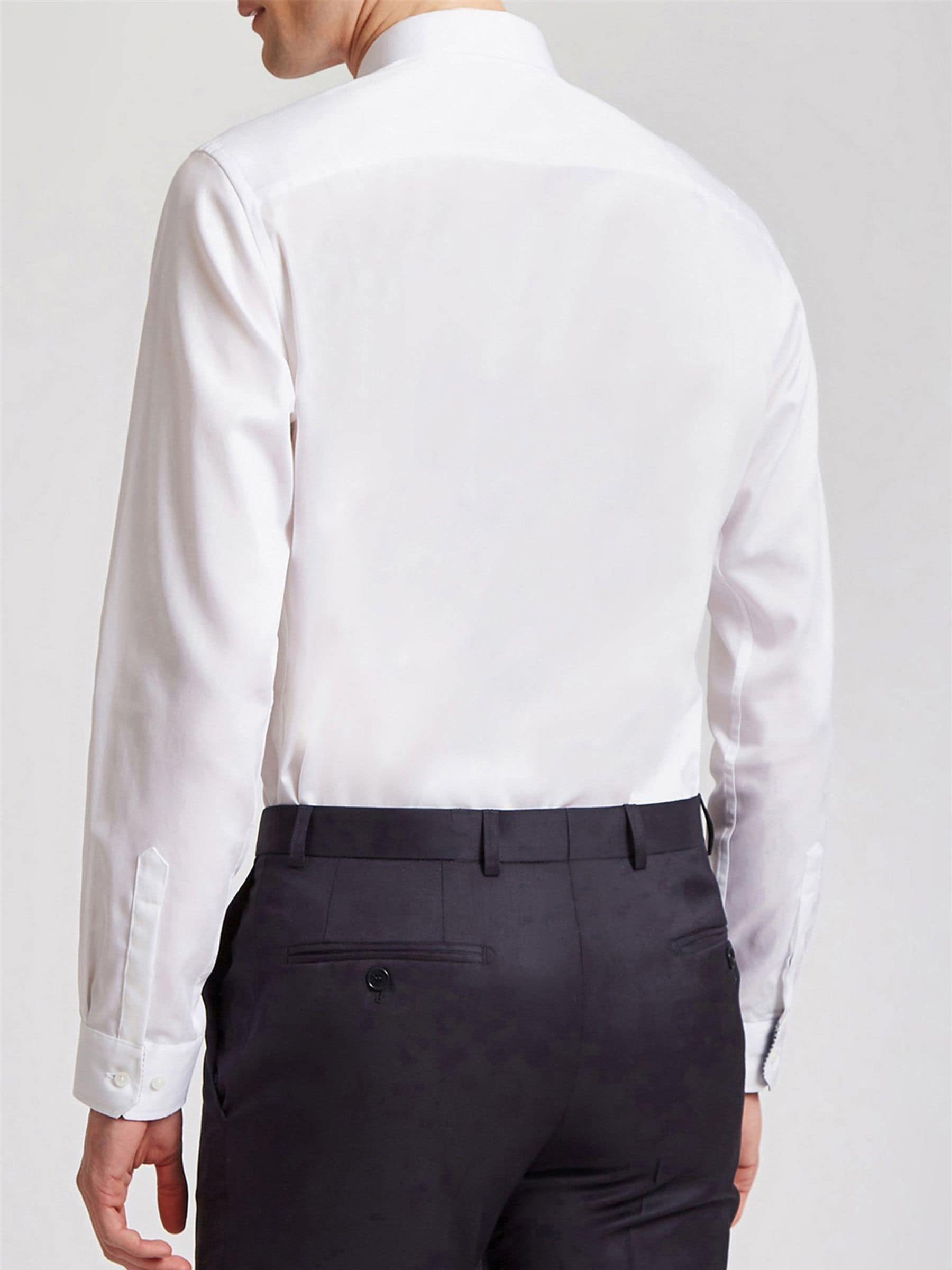 Ted Baker Tailoring 100% katoenen Regular Holme Stretch wit overhemd