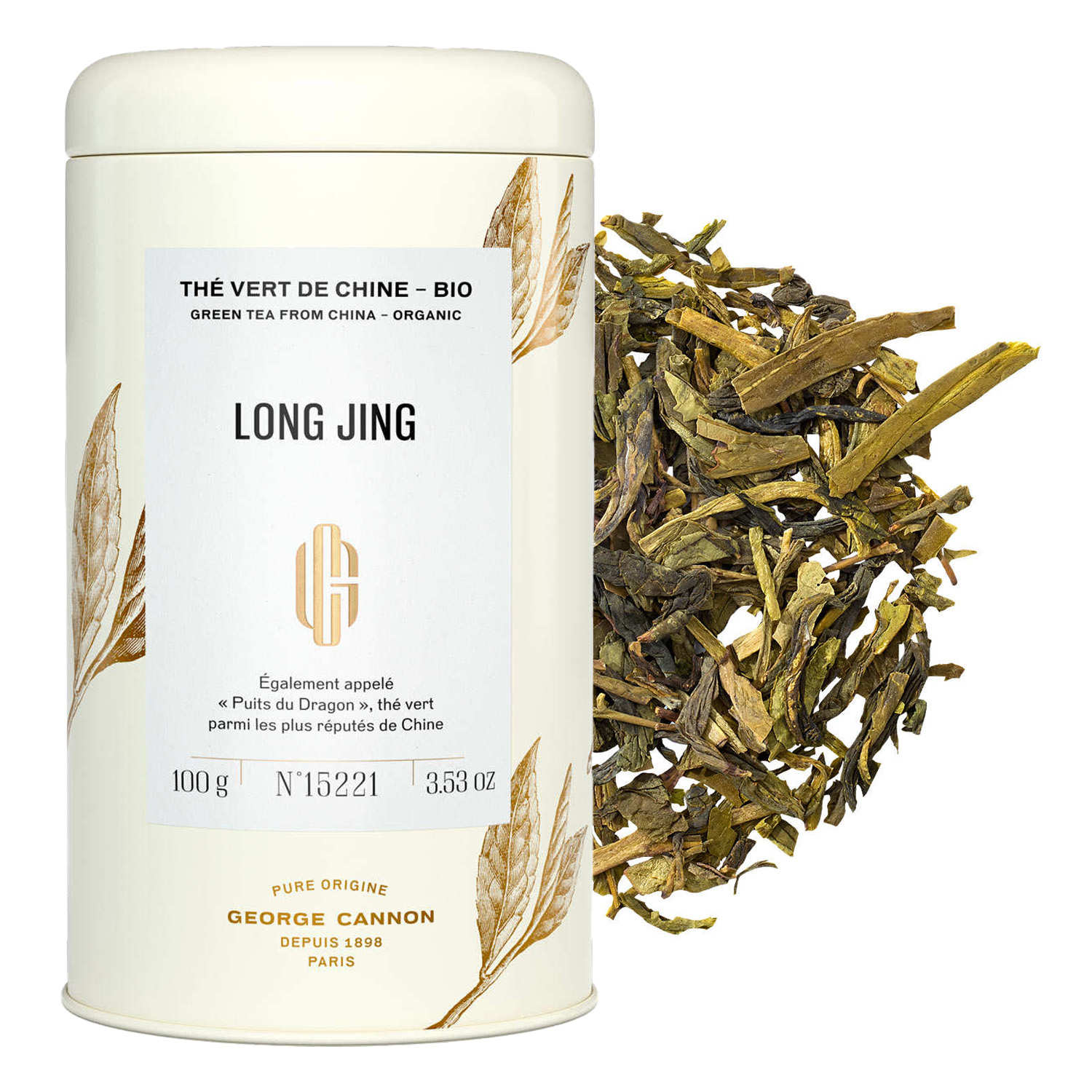 Thé vert sencha du Zhejiang Long Jing bio - Boîte métal