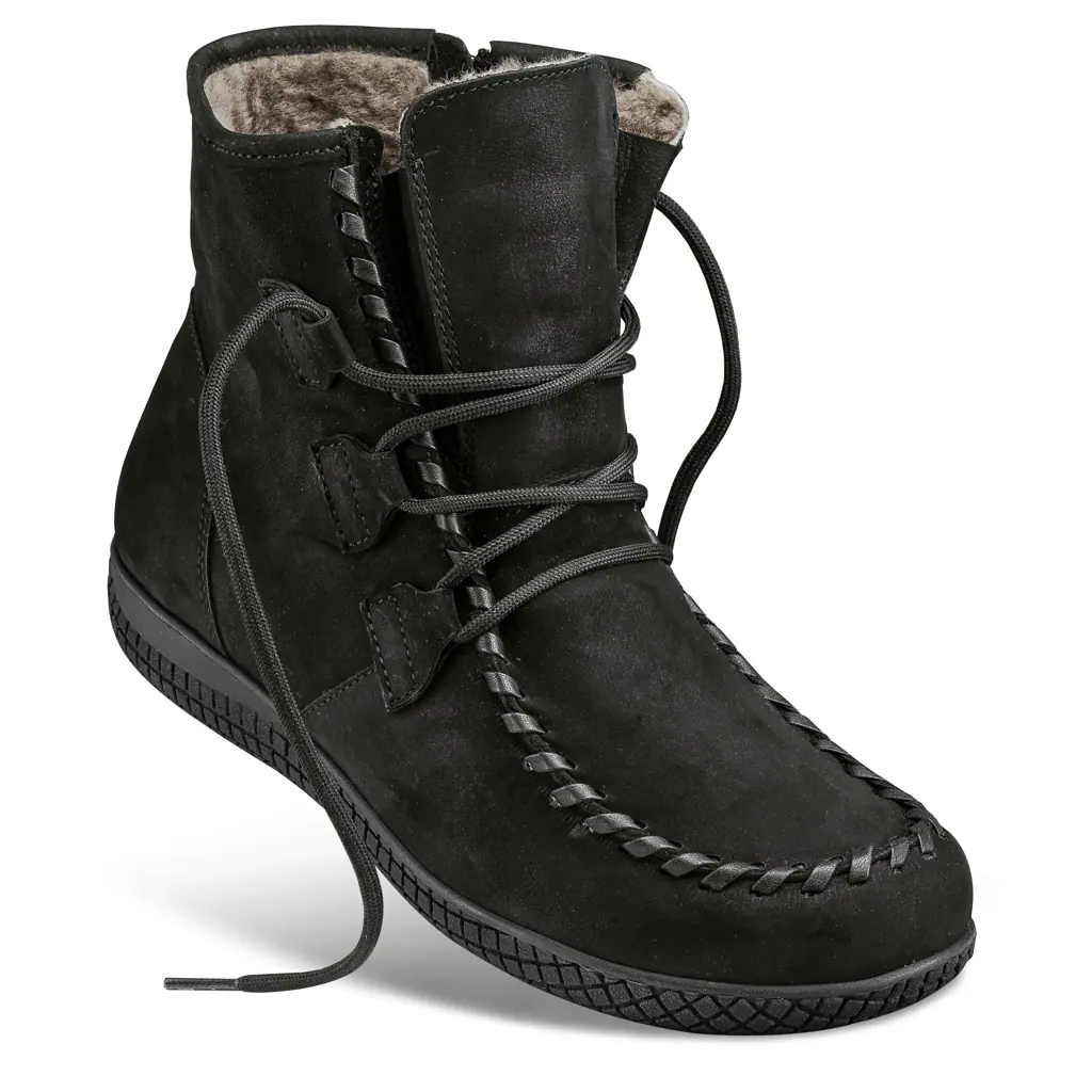 DAMEN - Lammfellstiefelette MALENE schwarz