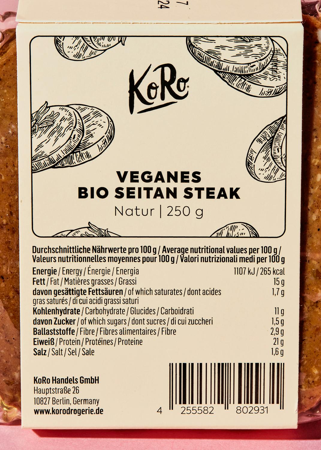 Veganes Bio Seitan Steak Natur 250 g