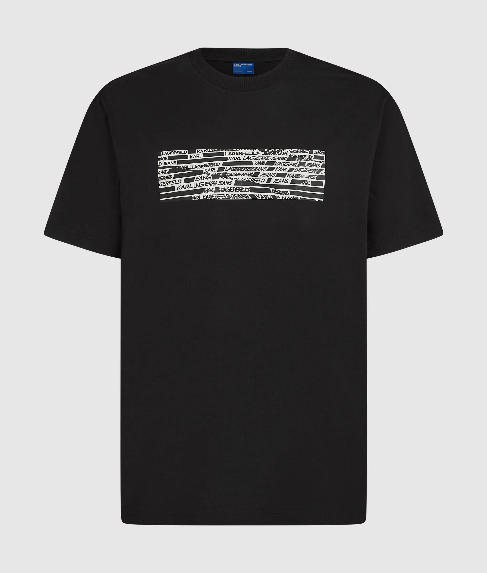 t-shirt met gestreept logo