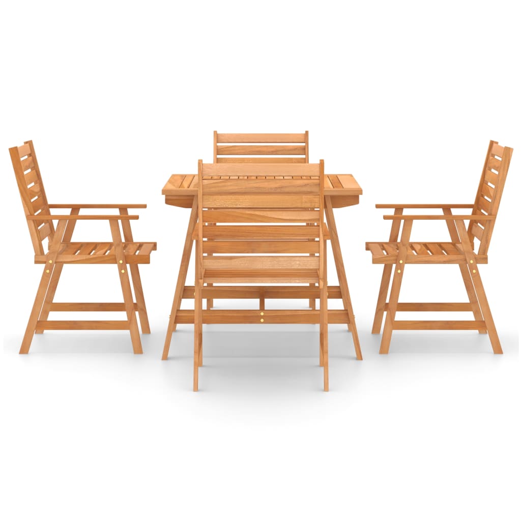 Mobilier de salle à manger de jardin 5 pièces bois d'acacia solide