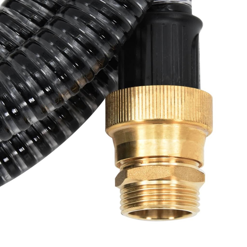 Tuyau d'aspiration avec raccords en laiton noir 1,1