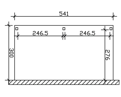 SKAN HOLZ Vogtland enkele carport met paalankers 300x541 cm licht eiken