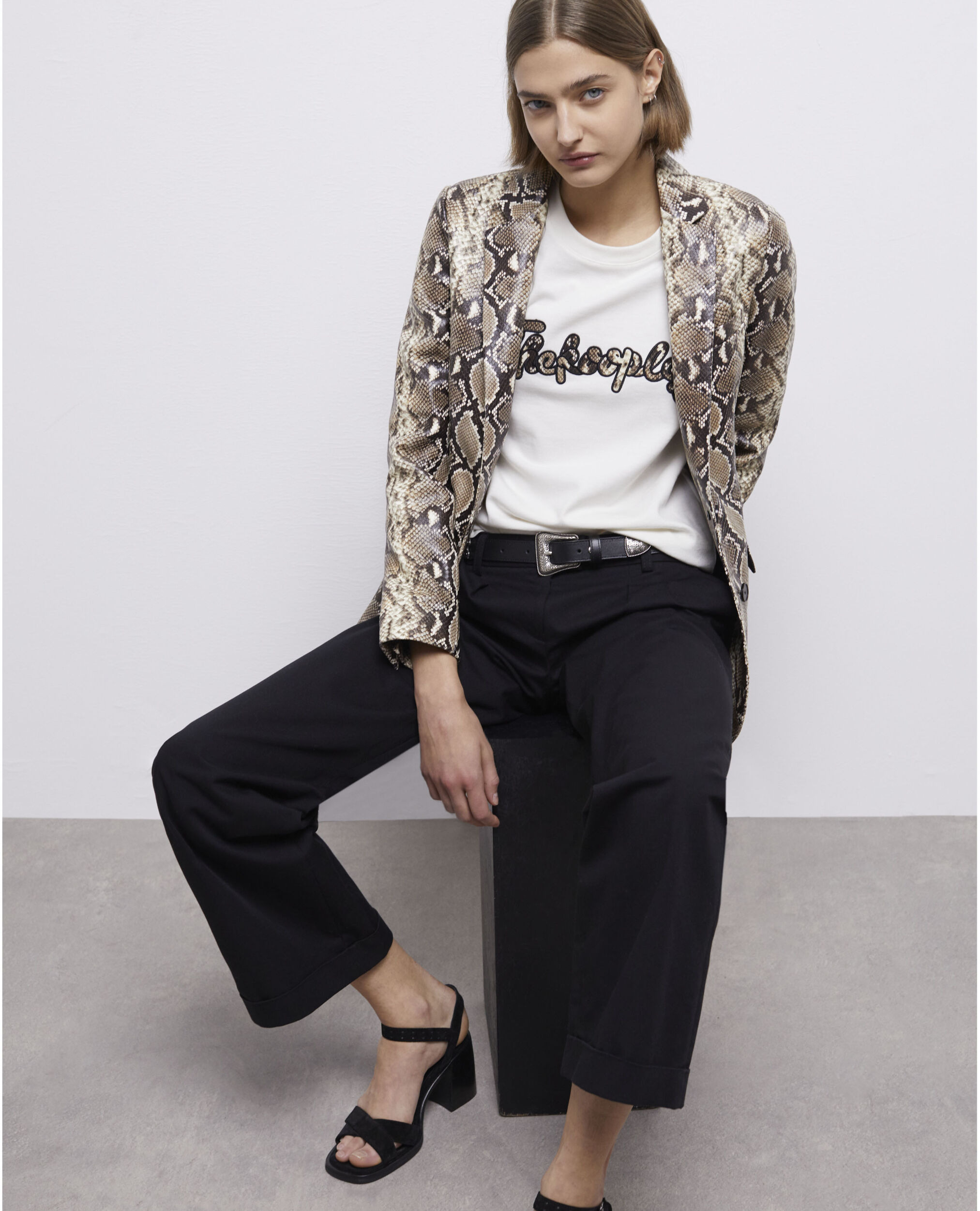 Veste en cuir python