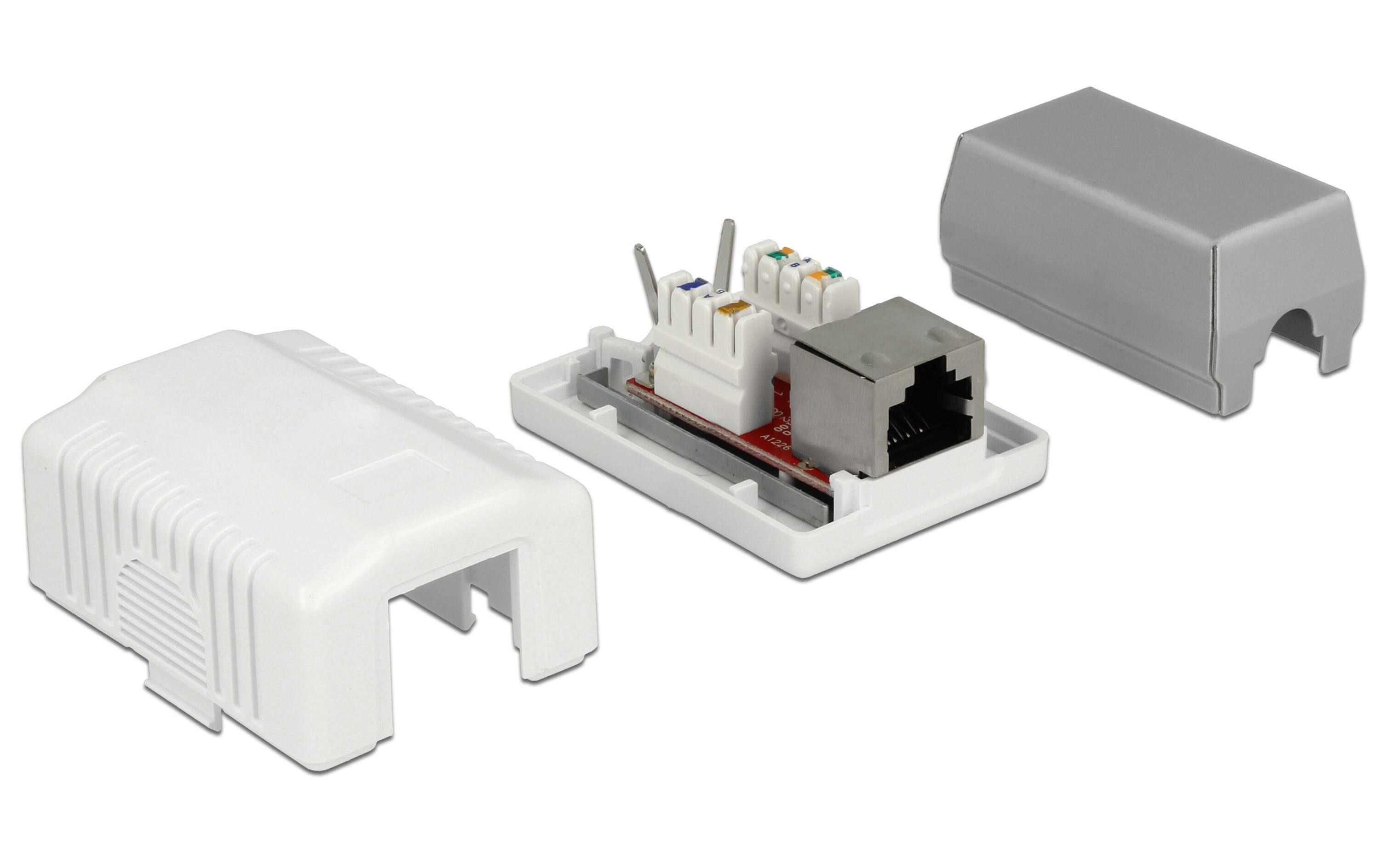Gehäuse RJ45 Cat.6A LSA 1-fach1-Port Netzwerk-Anschlussdose