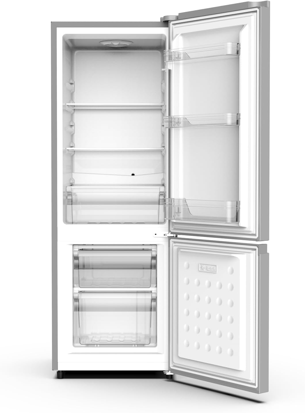 PKM KG170IXCAZ Kühl-Gefrierkombination | Inox Design | 123 Liter Kühlen | 38 Liter Gefrieren | Energieeffizienzklasse C | LED-Beleuchtung | 112 kWh | Freistehend