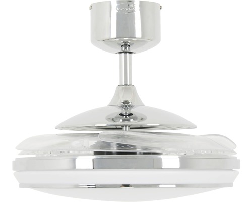 Fanaway Evo 1 LED plafondventilator, Ø 121 cm, chroom, met afstandsbediening, uitklapbare bladen, kleurveranderingsfunctie, zomer- en winterstand en LED-lichtbron.