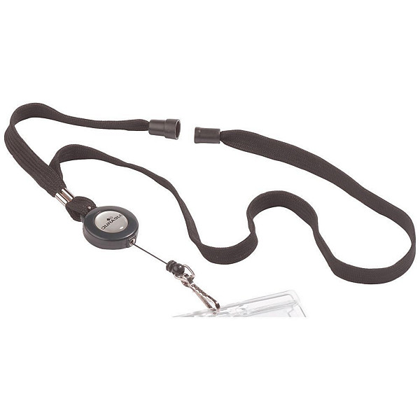 Durable Boîte de 10 lacets à enrouleur (sans badge) - noir