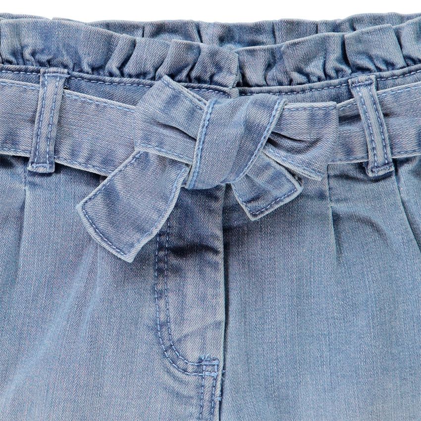 Short en jean taille haute pour enfant fille - Bleu