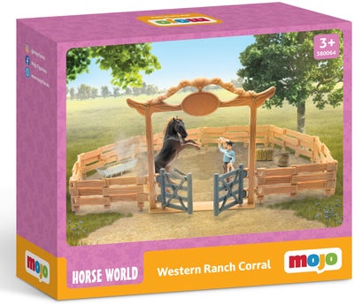 Mojo Western Ranch Corral Paddock med Hest 14 Deler