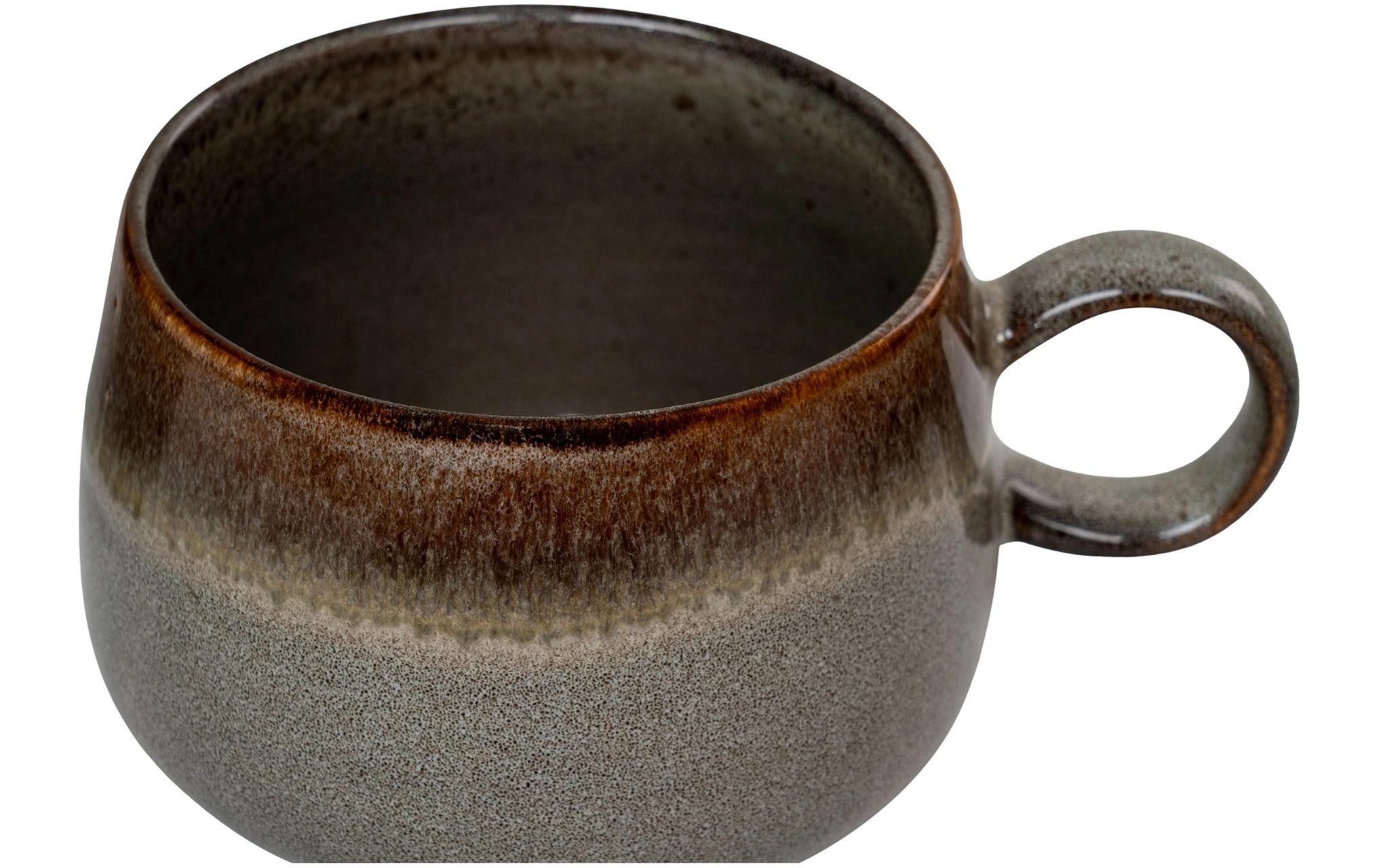 Teetasse Selma 4 Stück, Braun/GrauKeramiktassen-Set