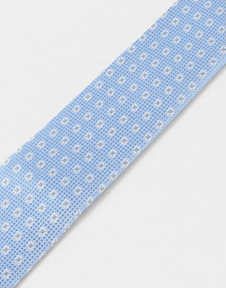 Cravate ciel motif écru