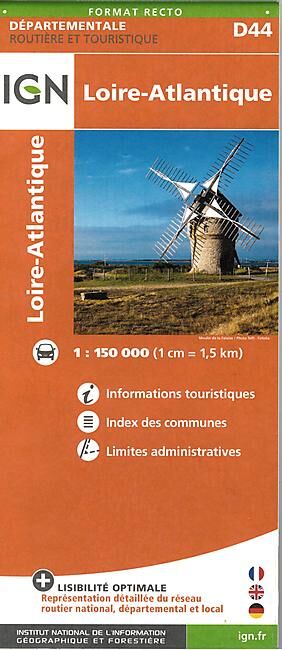 IGN - D44 LOIRE ATLANTIQUE ECHELLE 1 150 000