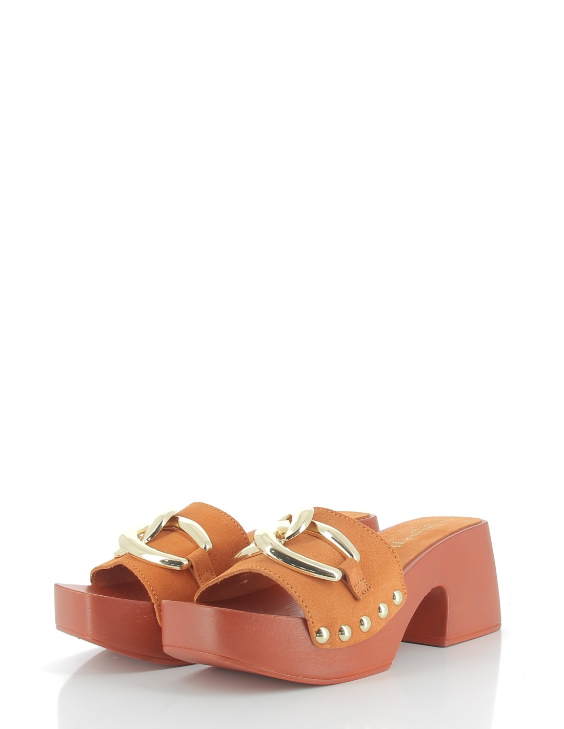 sandro rosi Mules à talon femme 8647 cuir Orange
