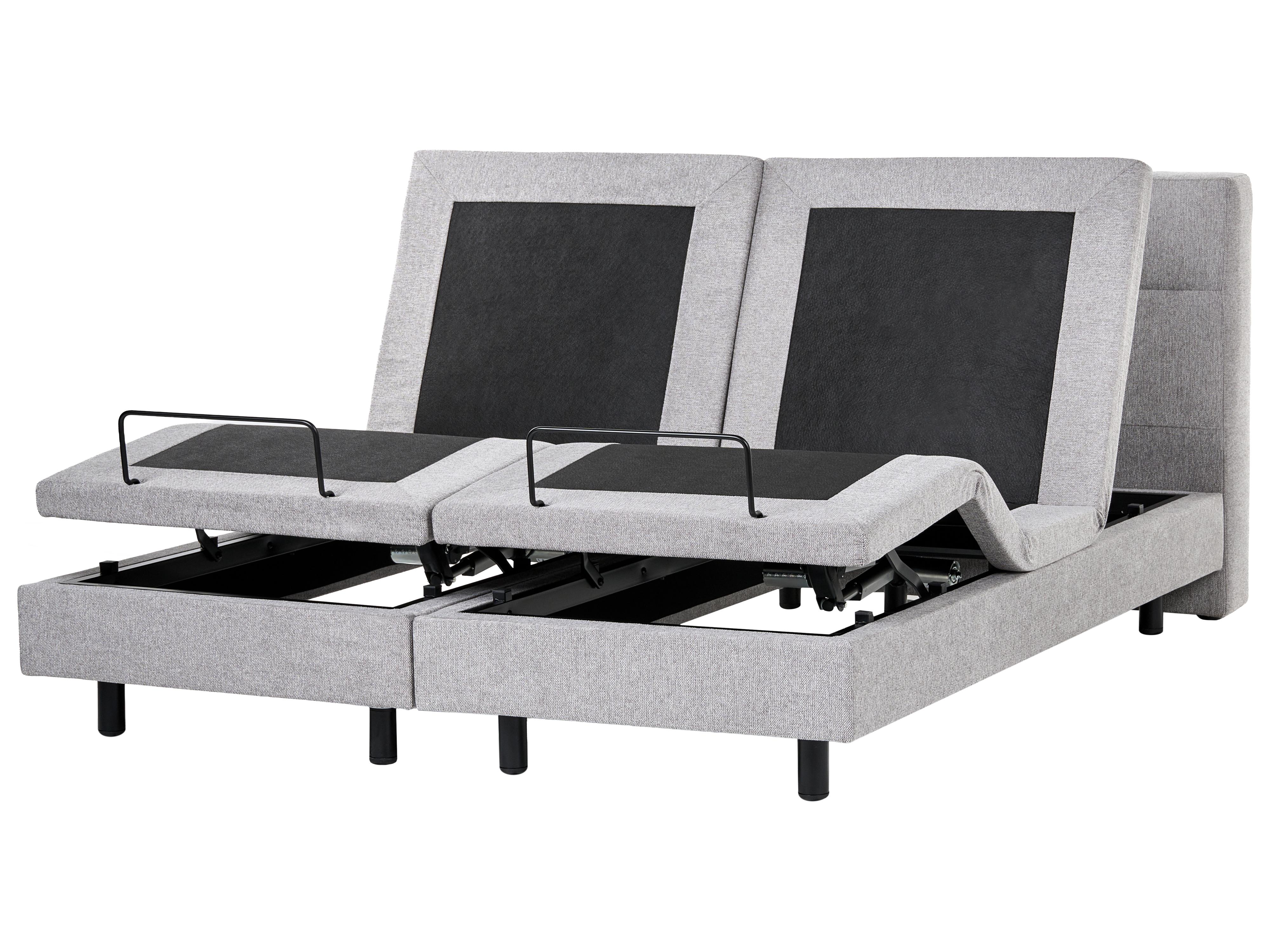 Verstelbaar bed Stof VICEROY 180 x 200 cm Lichtgrijs