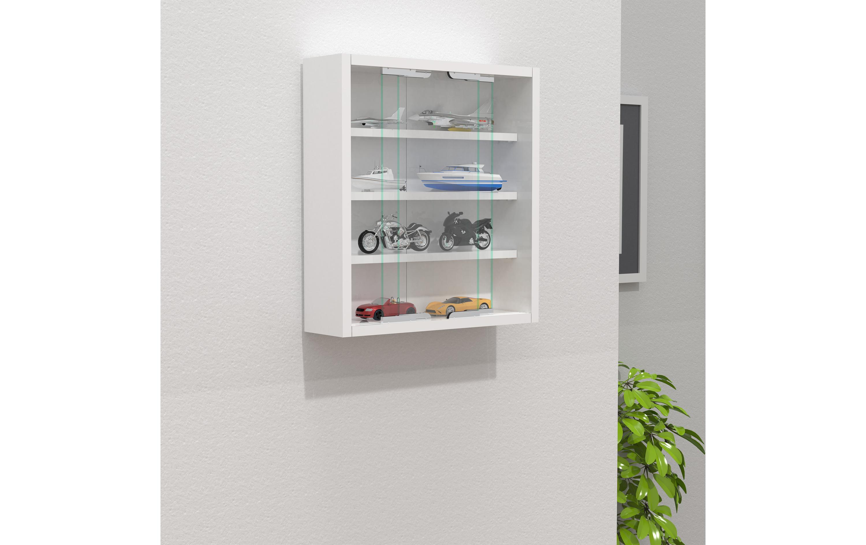 Vitrine Agisa S 37 x 40 cm, WeissHängevitrine für die Wandmontage