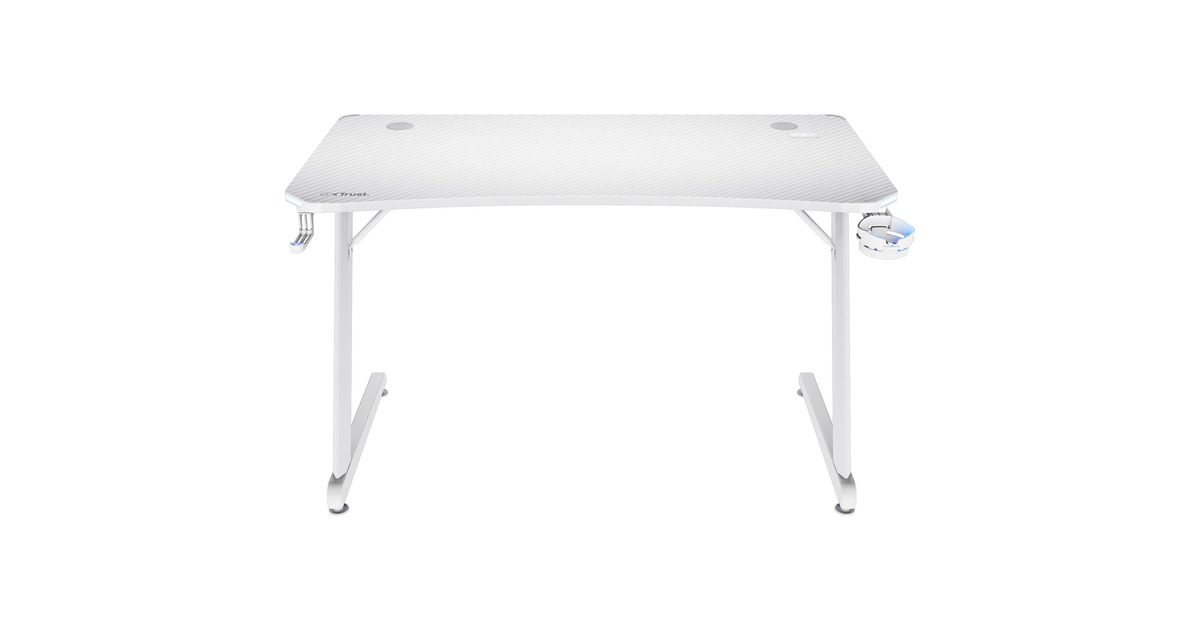TrustGXT 709W Luminus RGB-gamingbureau gaming desk  (Wit)