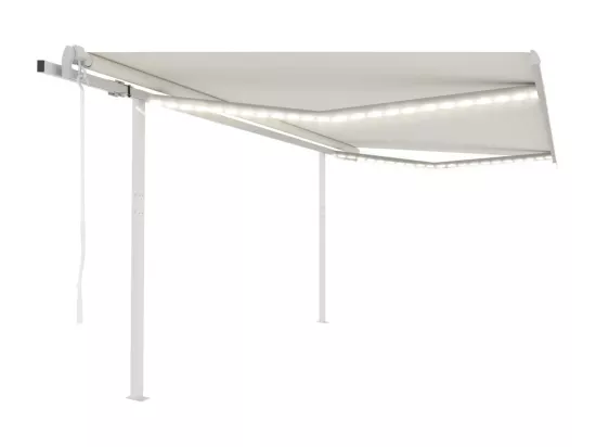 Auvent automatique avec capteur de vent et LED 4x3 m Crème