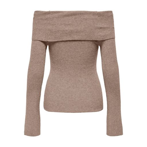 ONLY Jayden Off Shoulder Striktrøje, Mocha Meringue, XL