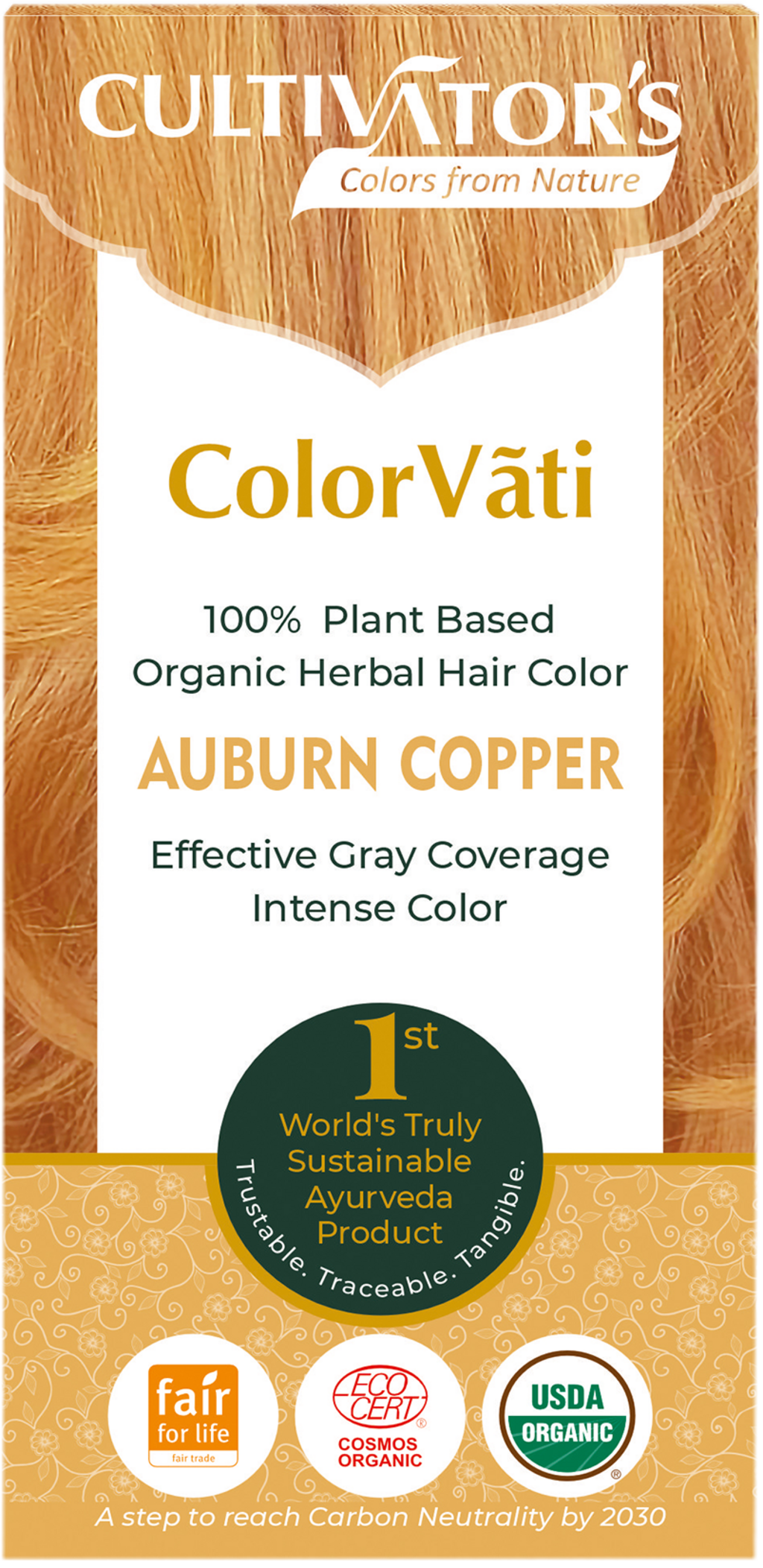 CULTIVATOR'S  ColorVãti Organic Herbal Hair Color - 05 Auburn Copper, 100 g