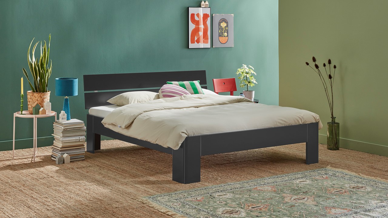 Bed Fresh met hoofdbord antraciet