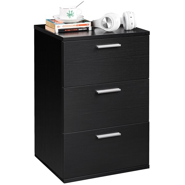 Yaheetech 2 x Nachtschrank Kommode Boxspringbett, Nachttisch Nachtkommode 59cm hoch, Schubladen mit Griff