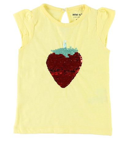 Mini A Ture Top - Annaline - Gul m. Jordb?r