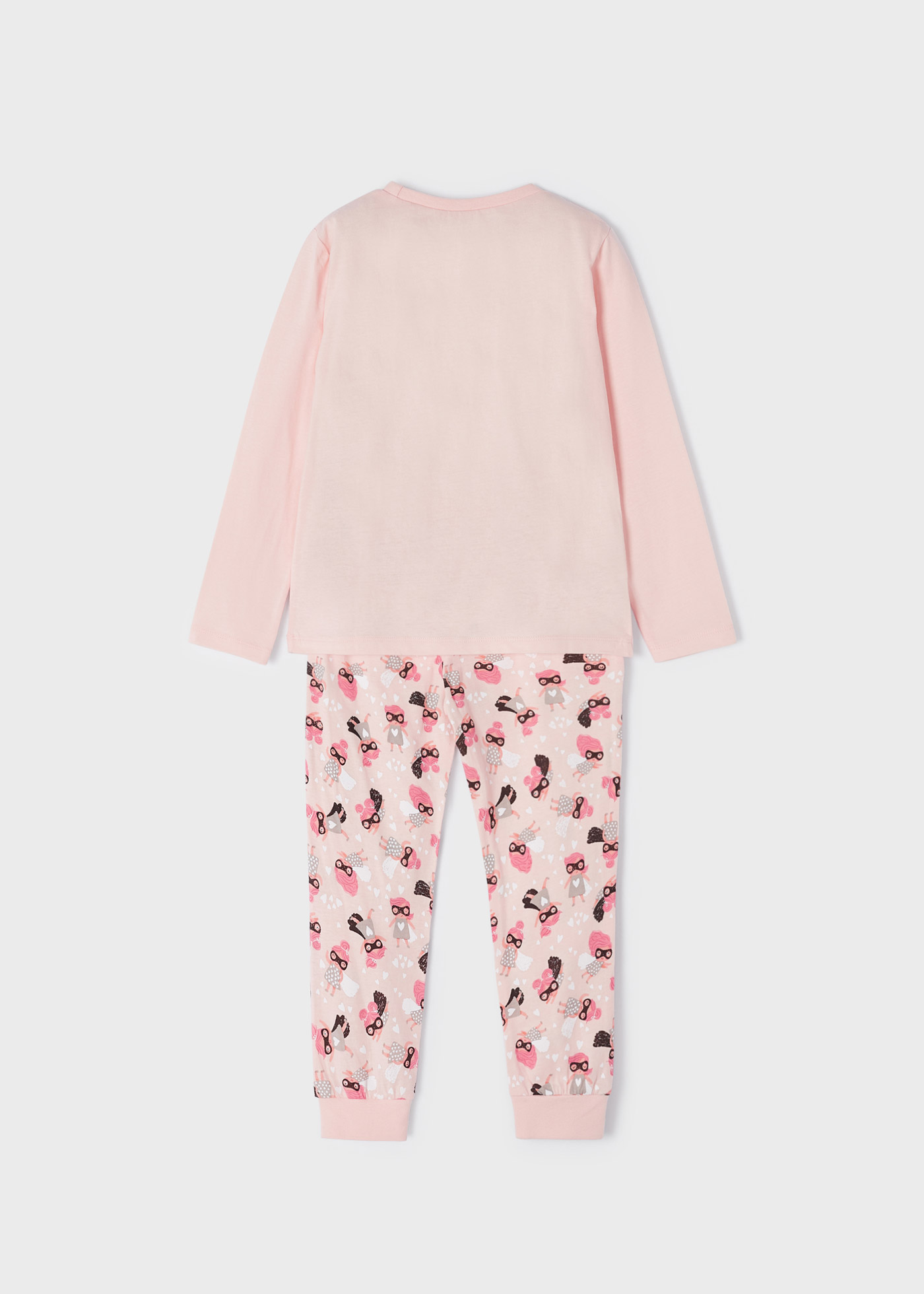 Pijama comprido de algodão sustentável para meninas