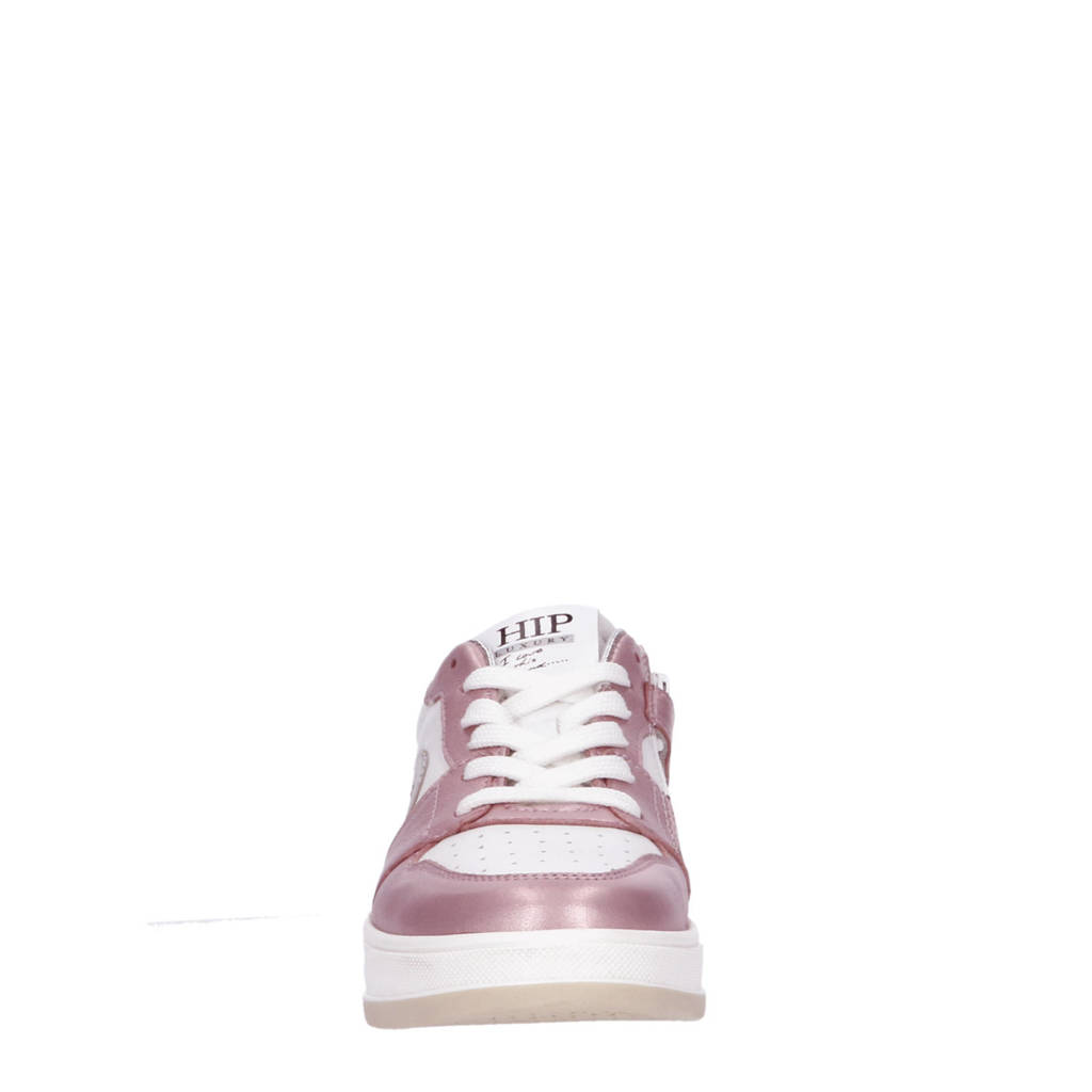 Hip leren sneakers brons/wit