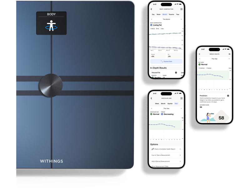 Withings Körperanalysewaage Body Comp Schwarz WLAN-Personenwaage