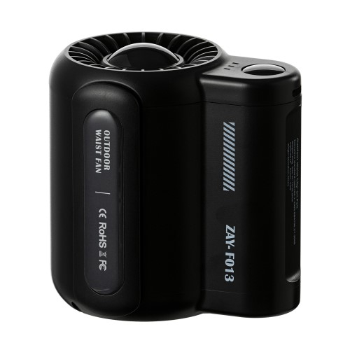4500mAh Mini USB Hand Ventilator Wiederaufladbarer Lüfter mit Gürtelclip - Schwarz
