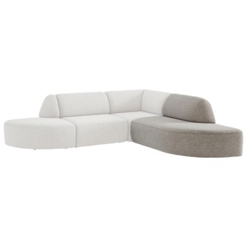Modulaire bank Lieve eindstuk hoek rechts groot model taupe stof