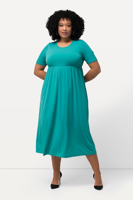 Jerseykleid, Empirenaht, Rundhals, Halbarm, Taschen