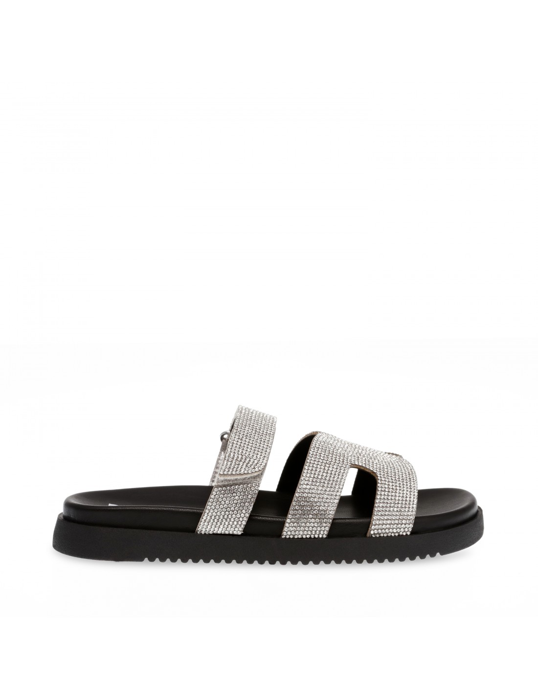 steve madden Mules Femme Missile-r Cuir Strass Argenté