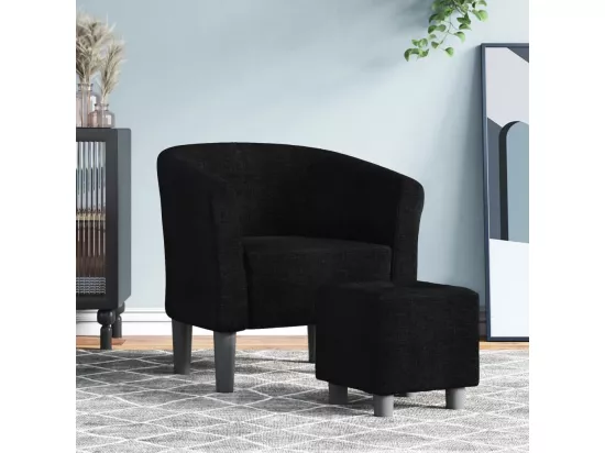 Chaise cabriolet avec repose-pied noir tissu