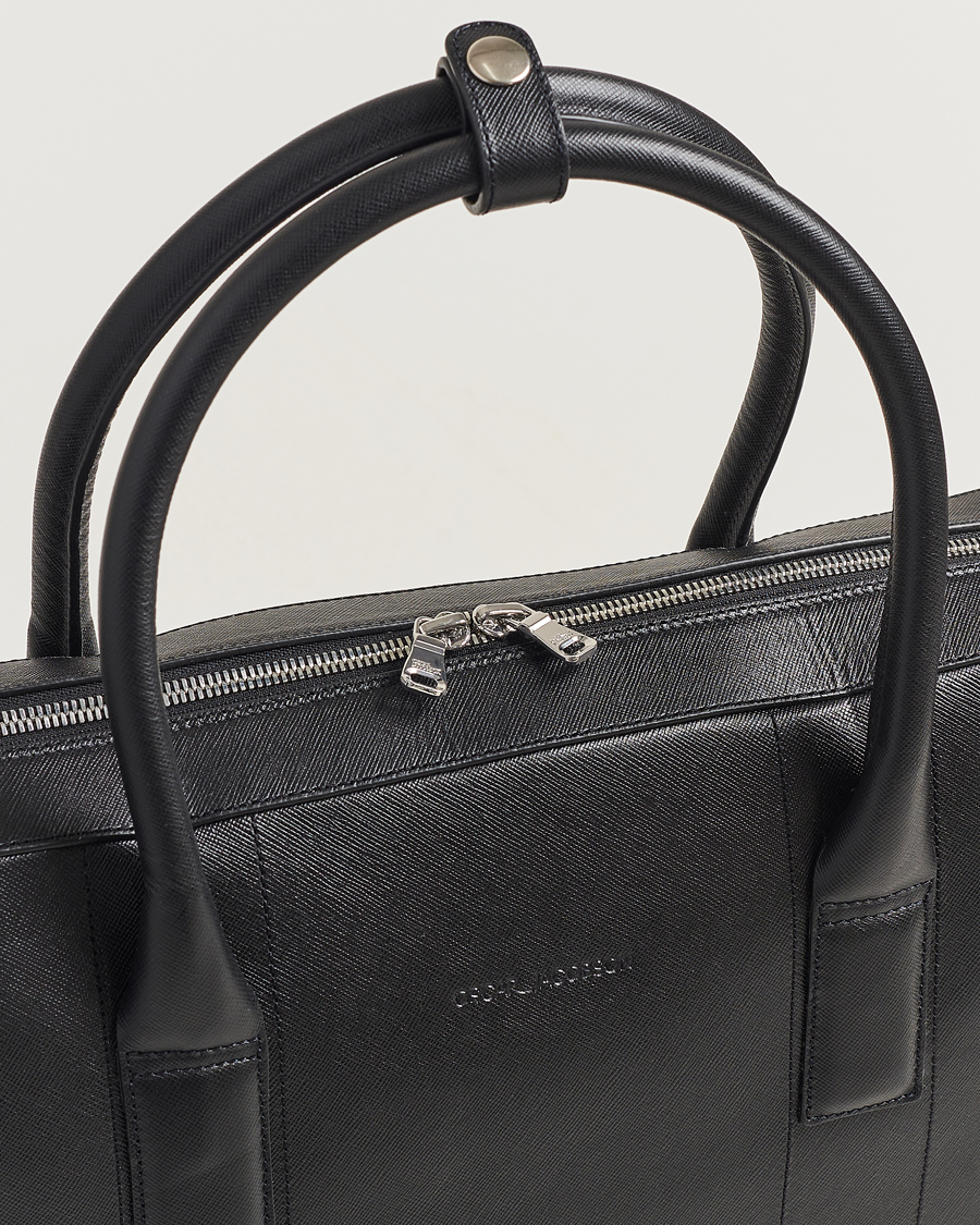 Oscar Jacobson Leather Briefcase Black
